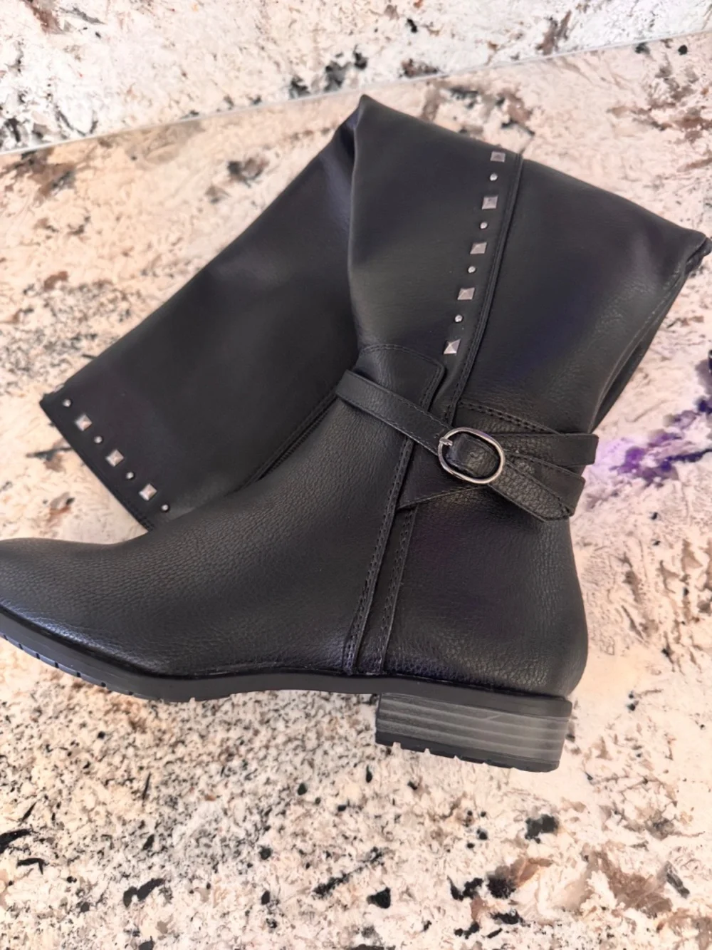 Rialto Black Vegan Wide Calf OTK Boots New
